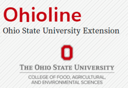Ohioline logo from Ohio State University with the big red "O" and OSU logo