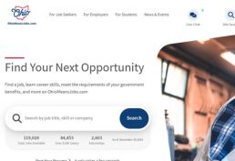 screenshot of Ohio Means Jobs website with text: Find Your Next Opportunity