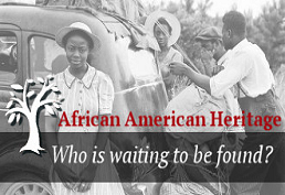 Black and white photo of African Americans next to a vehicle