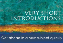 colorful background with text: Very Short Introductions. Get ahead in a new subject quickly.